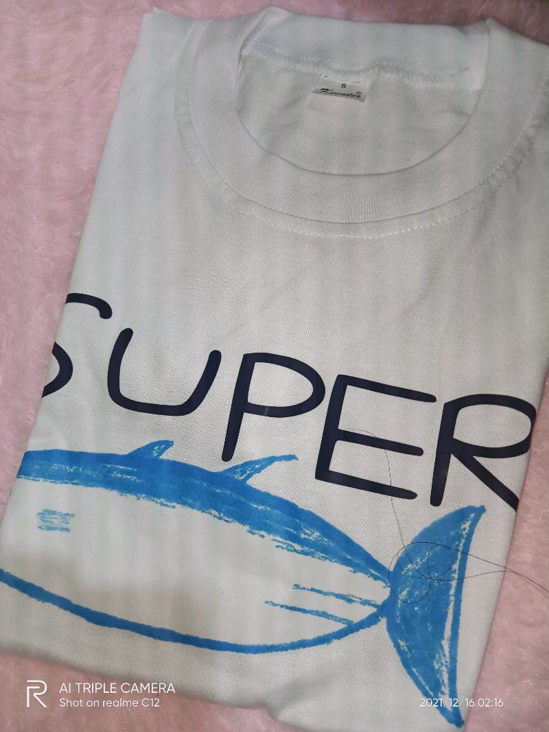 kpopuni BTS Jin-Inspired White Super Tuna T-Shirt L