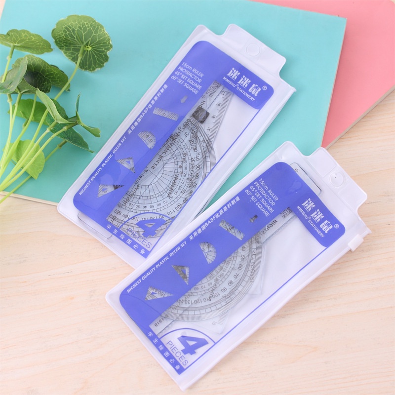 Transparent plastic Ruler Drawing Measurement Geometry TriangleRuler ...