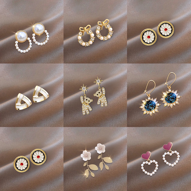 Various Geometric Earrings Exquisite Mini Size Stud Earrings Small Ear