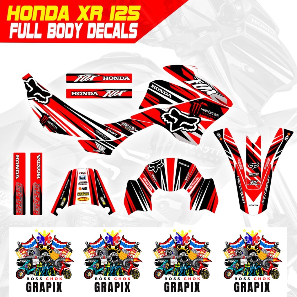 Honda XR 125L Full Body Decals Sticker - Free Random Stickers | Shopee ...