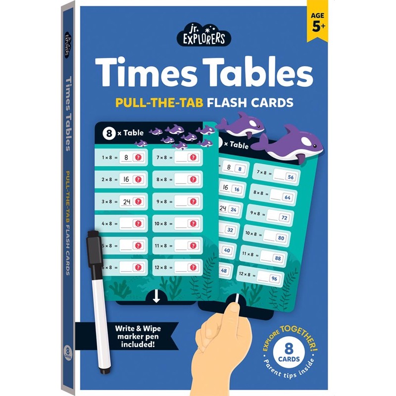 Hinkler Junior Explorers : Times Table Pull-the-Tab Flash Cards ...