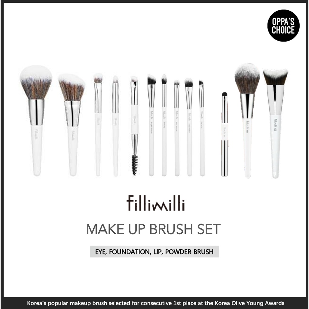 [READY TO SHIP] Fillimilli MAKEUP BRUSH SET (EYE, FOUNDATION, POWDER