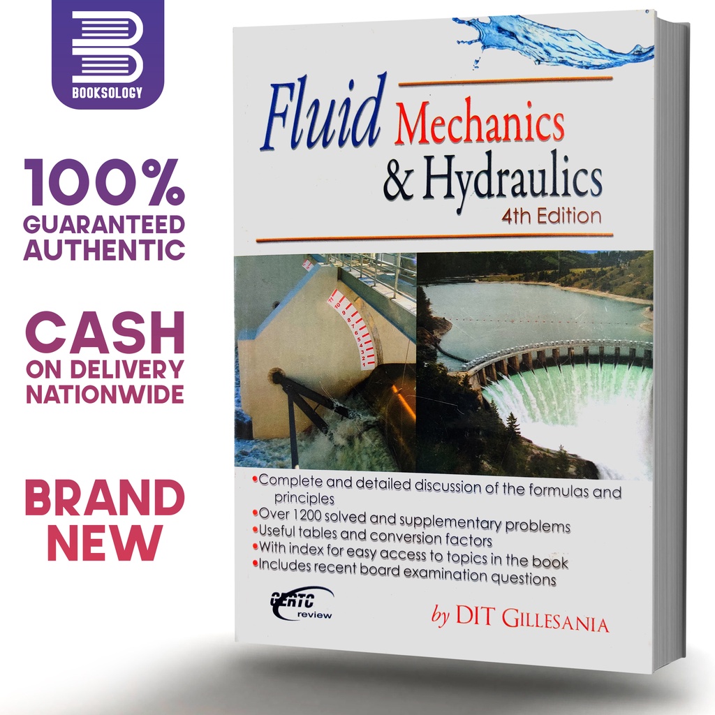 ORIGINAL Fluid Mechanics & Hydraulics 4th Edition DIT Gillesania Shopee Philippines