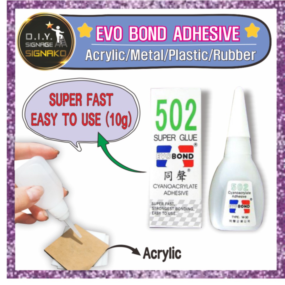 Evo Bond 10g Super Glue Cyanoacrylate Adhesive Acrylic Sheet Clear