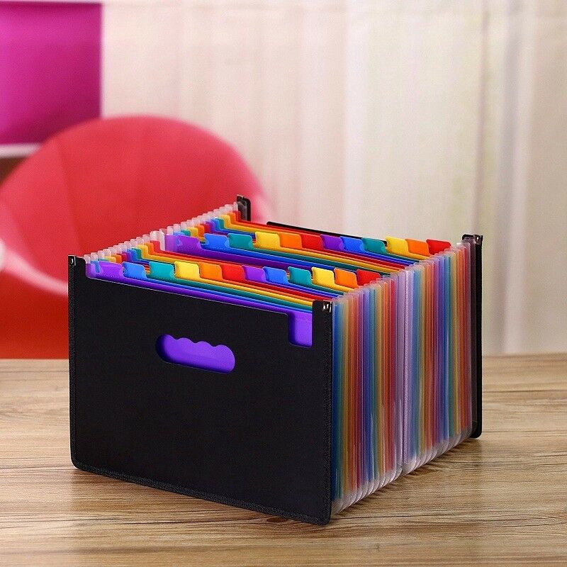 A4 Organizer Portable 12 Pockets Multicolor Expanding File Folder ...