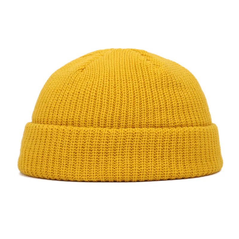 Unisex Docker Cap / Skullcap Beanie – Corduroy, Brimless, Adjustable Hook & Loop | Retro Rolled Cuff Hat For Men & Women, One Size Fits Most