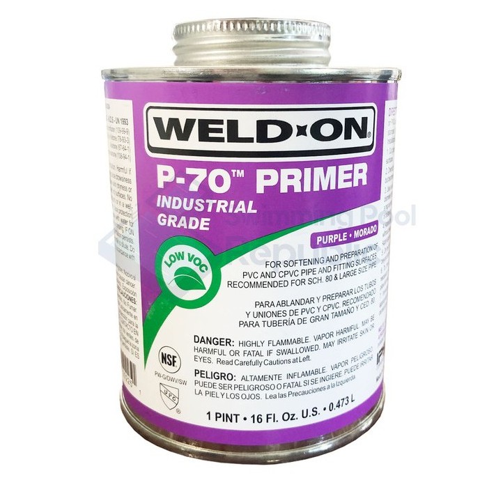 WELDON P70 PVC AND CPVC PRIMER INDUSTRIAL GRADE (Purple) 1 Pint, Made
