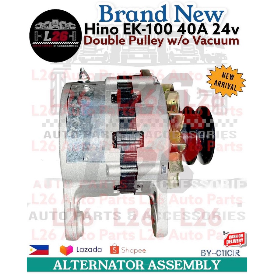 Alternator Assembly Hino EK100 40A , 24v BY0110IR Double Pulley w/o