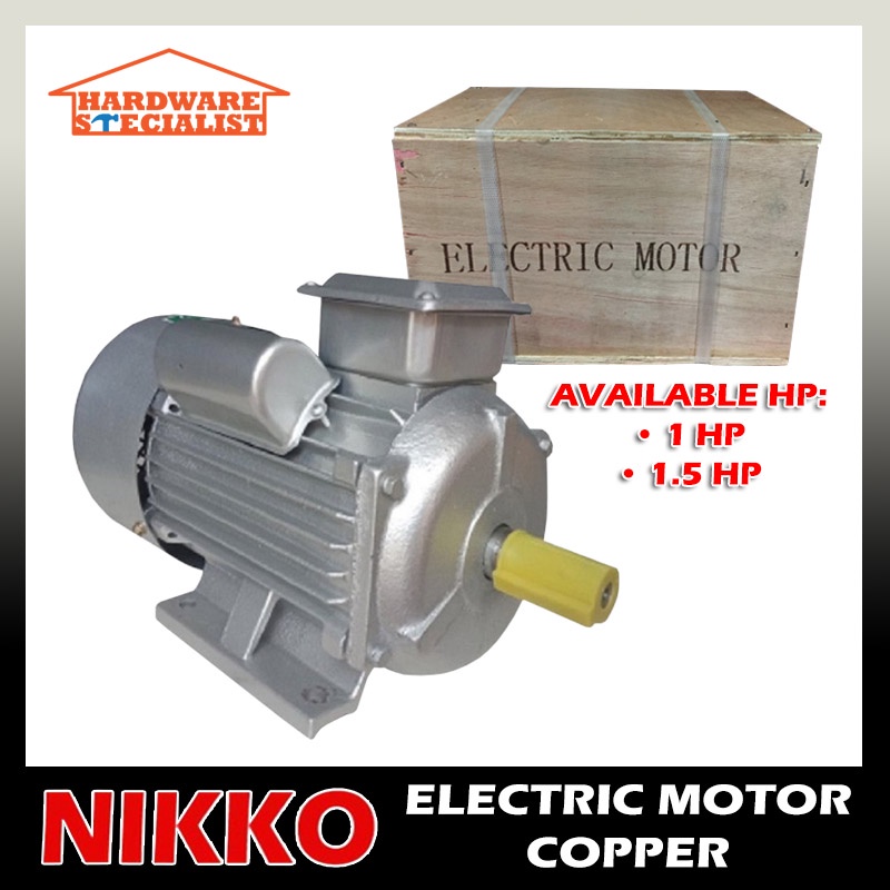 Nikko Electric Motor COPPER Single Phase | 1HP or 1.5HP 220V 60Hz ...