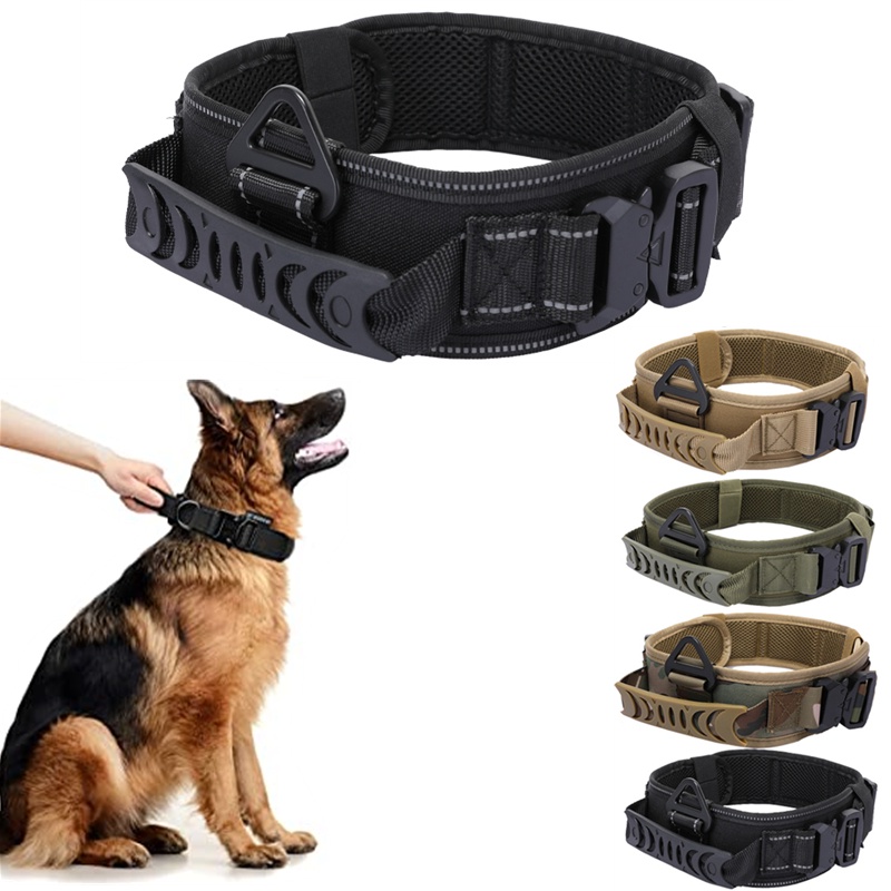 Adjustable Metal Double Buckle Tactical Dog Collar Luxury Designer