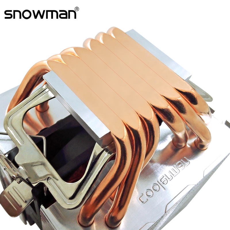 SNOWMAN 6 Heat Pipes CPU Cooler 4 Pin PWM RGB PC Quiet Intel LGA 2011 ...