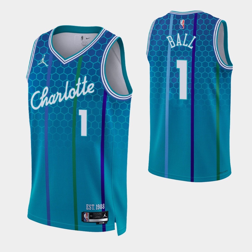 2022-23 City Version NBA Charlotte Hornets Blue #1 Jersey-311