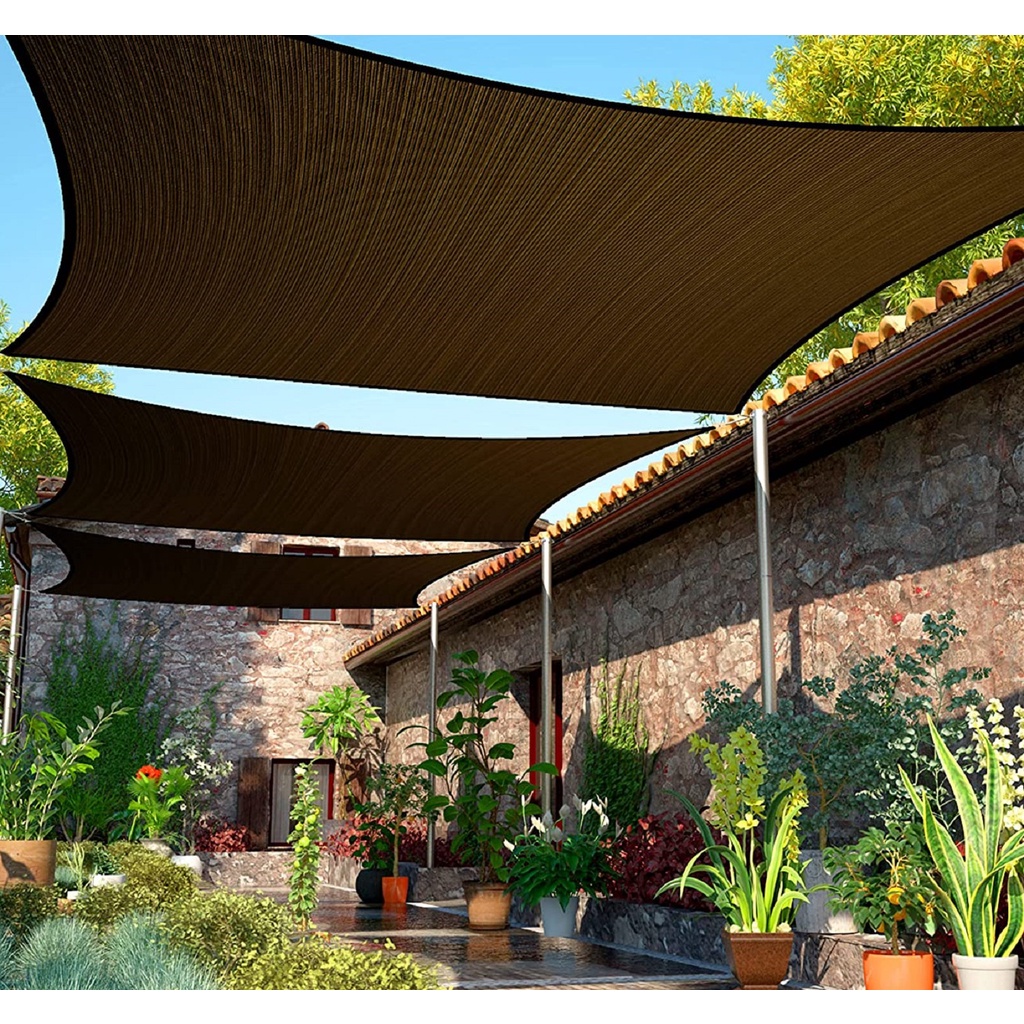 Abrotain Sun Shade Sail Brown Shade Cloth Net Mesh UV Block Decorative