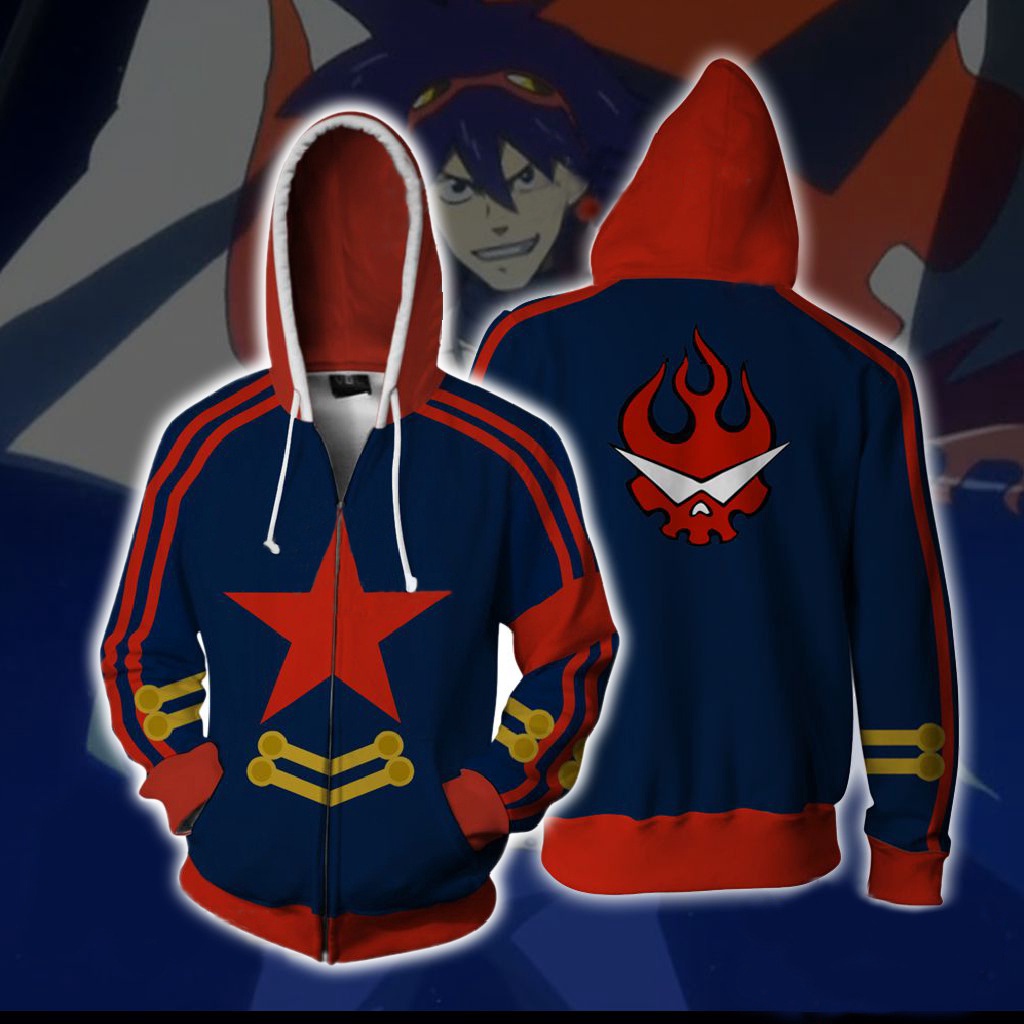 3D Tengen Toppa Gurren Lagann Anime Printed Hoody Fashion Cosplay Jacket Sweatshirts Shopee Philippines