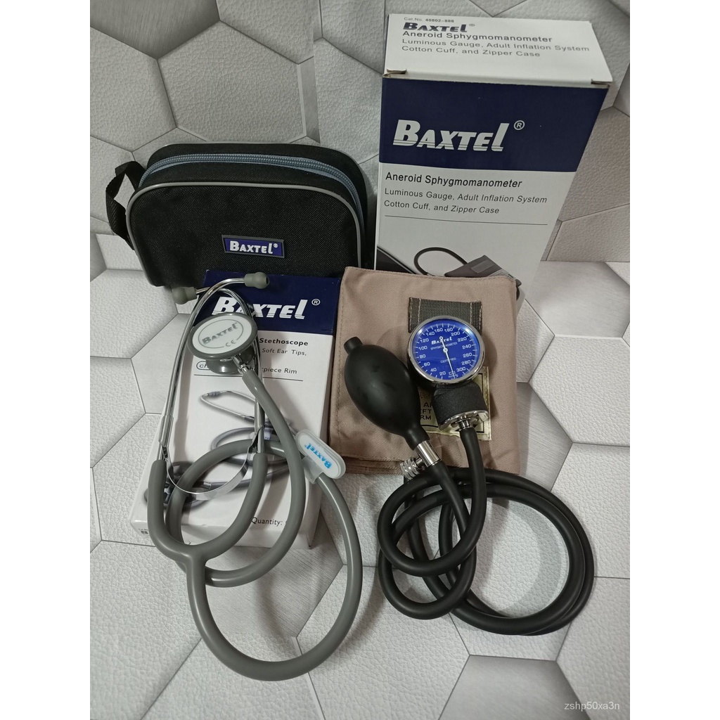 Baxtel Aneroid Sphygmomanometer BP Set with double head Stethoscope