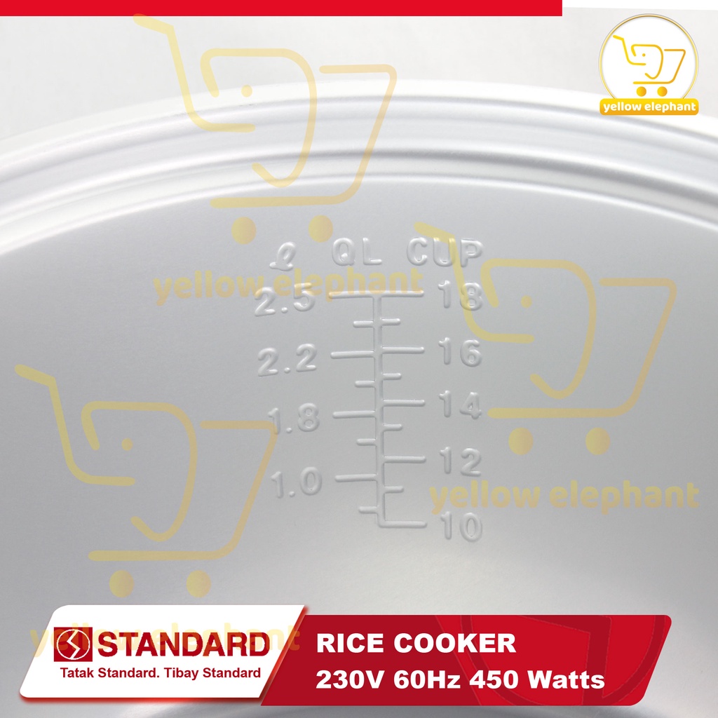 STANDARD Rice Cooker 2.5l 450w Yellow Elephant Everyday Low Price Shopee Philippines