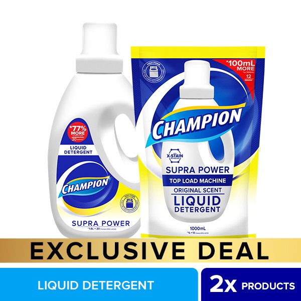 Champion Liquid Detergent High Foam Top Load 1.6L Bottle with High Foam 1L SUP Special Offer Shopee Philippines