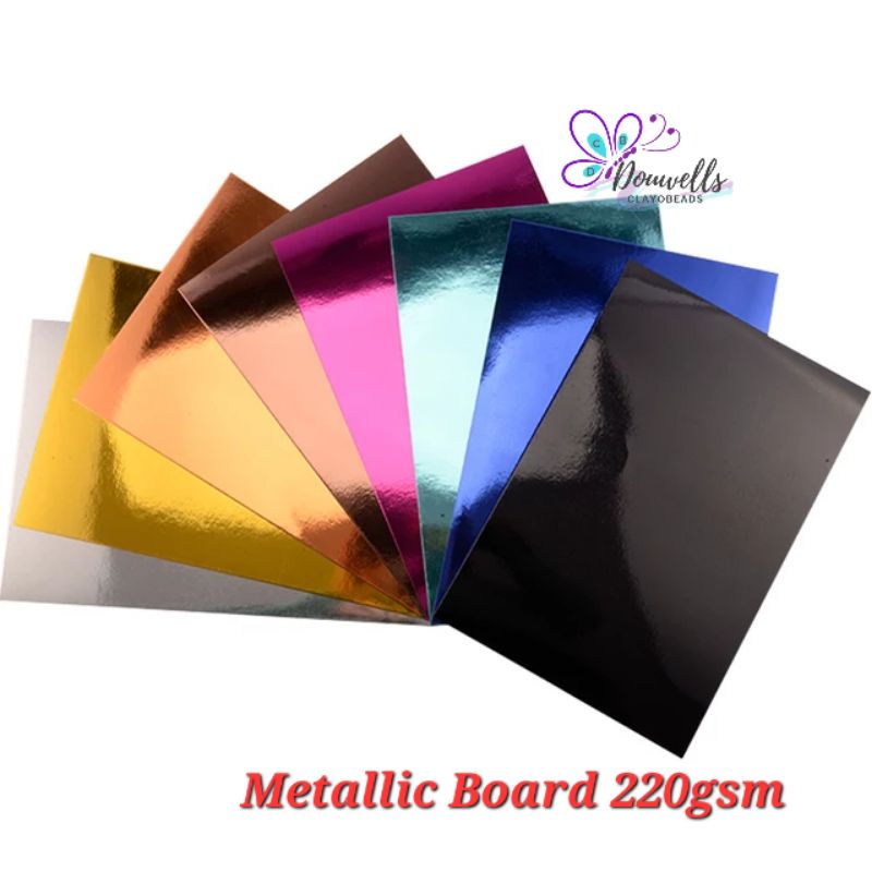 METALLIC BOARD 220250gsm 20x30cm Mirror Board Stationery Diy Metallic