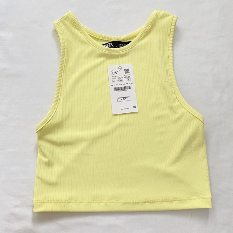 ZARA PASTEL RACERBACK Ribbed croptop (Stretchable) | Shopee Philippines
