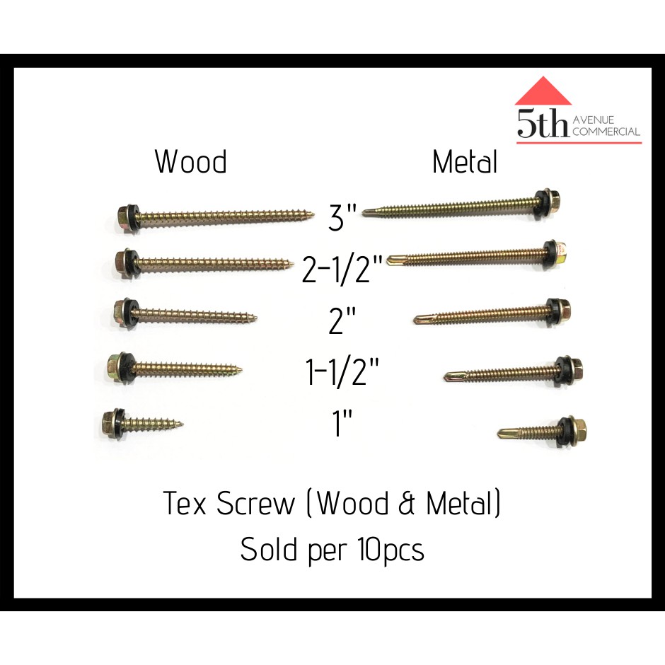 10 pcs Tex Screw for Wood / Metal (1