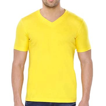 Yellow v store neck top