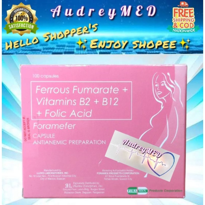 Foramefer (Ferrous Fumarate + Vitamin B2, B12 + Folic Acid) 100