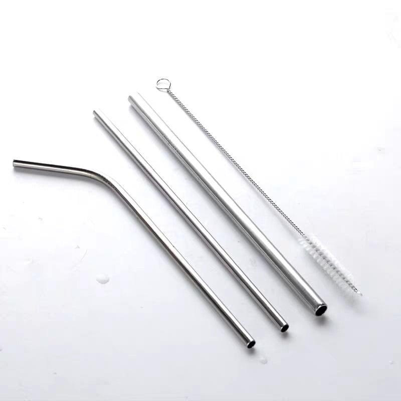 Metal Straw - Straw set - Stainless Steel Straw - 4 in 1 Straw with Pouch -  SSP01 - Eco Basis Marketing Sdn Bhd