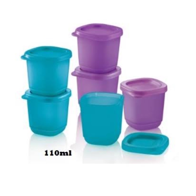 Tupperware Cubix Mini Square 110ml (6pcs) | Shopee Philippines