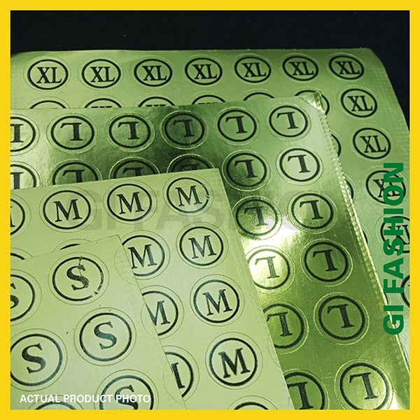 Gold Size Tag Label Sticker FS XS S M L XL XXL XXXL for RTW clothing ...