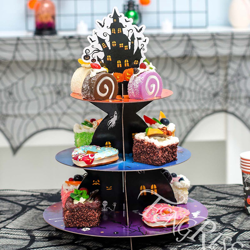 Halloween Cupcake Stand Wrappers Cardboard Round Dessert Cake Stand