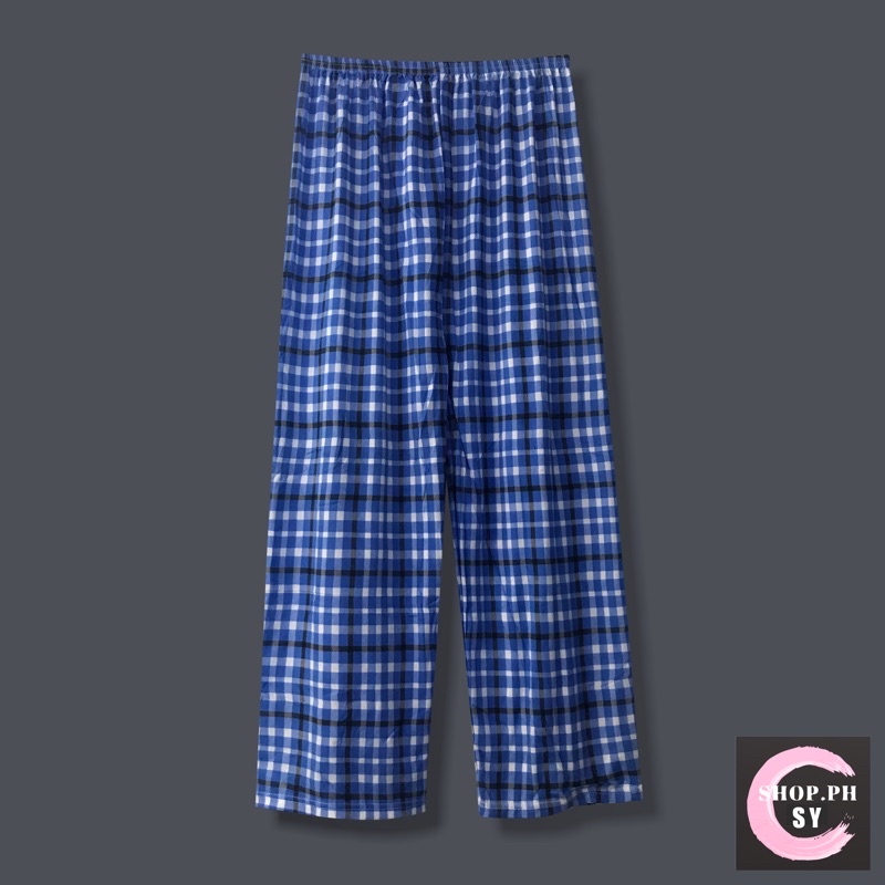 Adult Checkered Sleepwear Pajama Pants Cotton Spandex Plaid