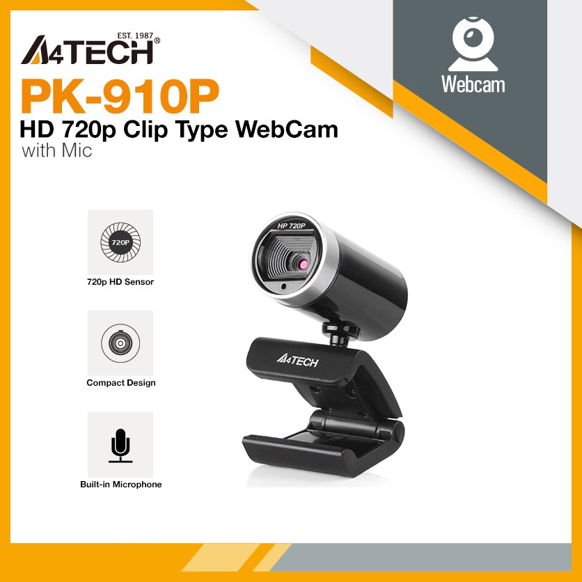 A4TECH PK-910P HD 720p Clip Type WebCam | Shopee Philippines