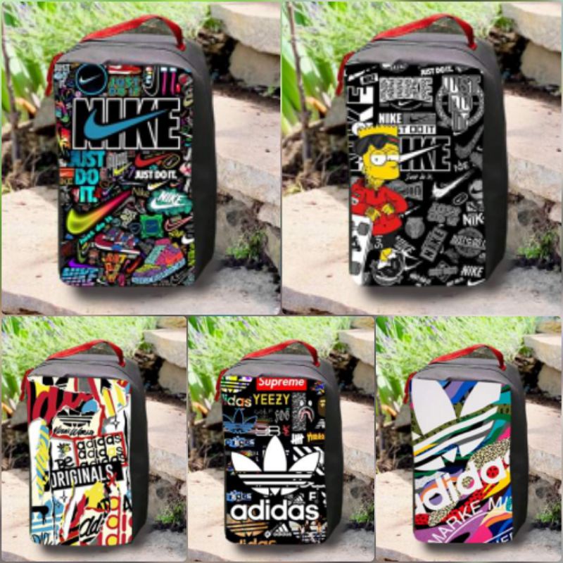 Graphic Sublimation Print Shoes Storage Bag Black and White Dustproof