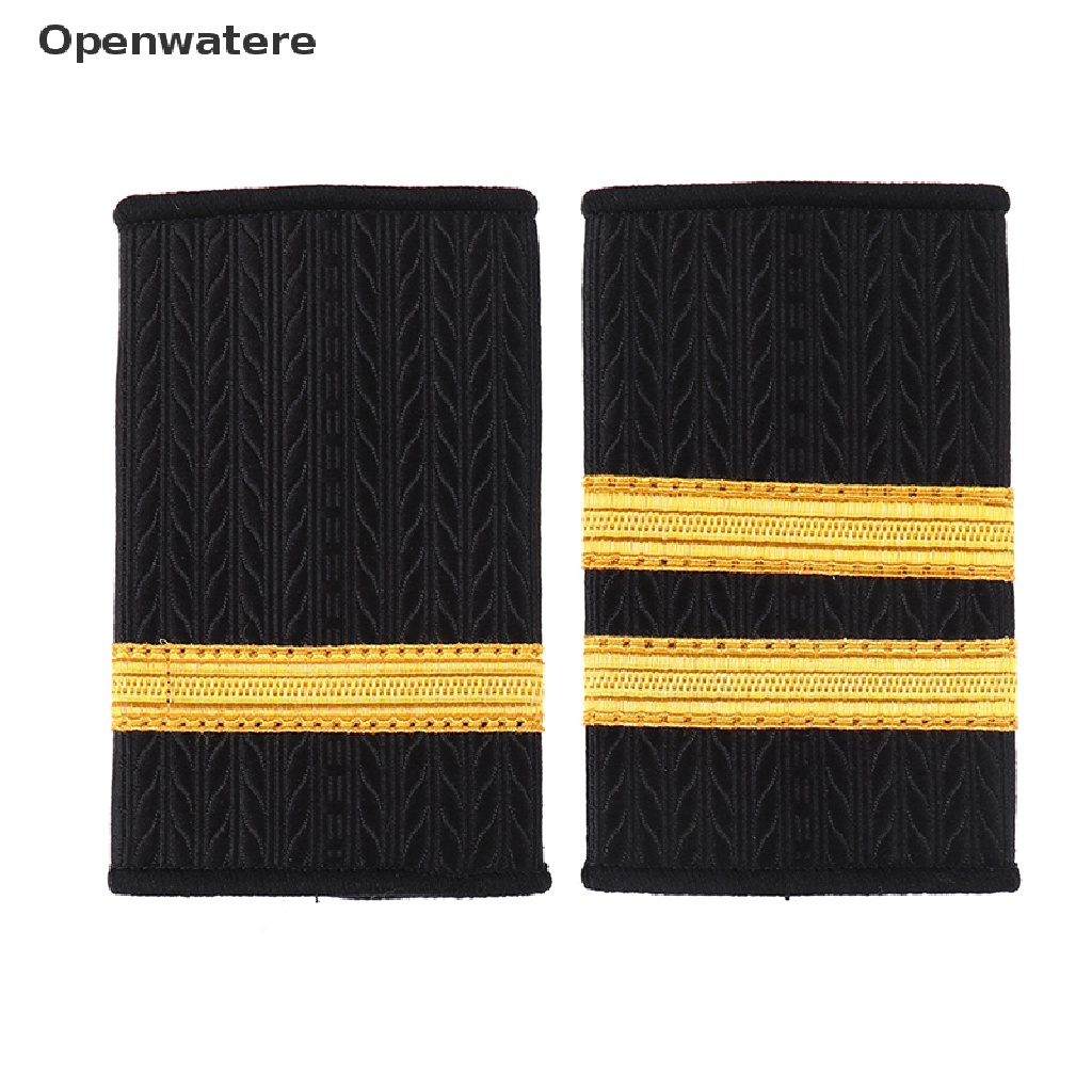 Openwatere 1Pair Epaulettes Professional Pilot Uniform Epaulets Gold ...
