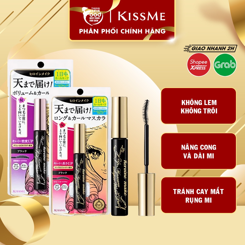 Kissme Heroine Mascara Super WP Curved, Long And Thick Lashes Mascara