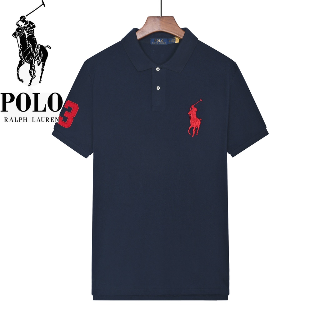 6 Colors Business Polo Short Sleeve Shirt Men's Embroidery Baju Polo T ...