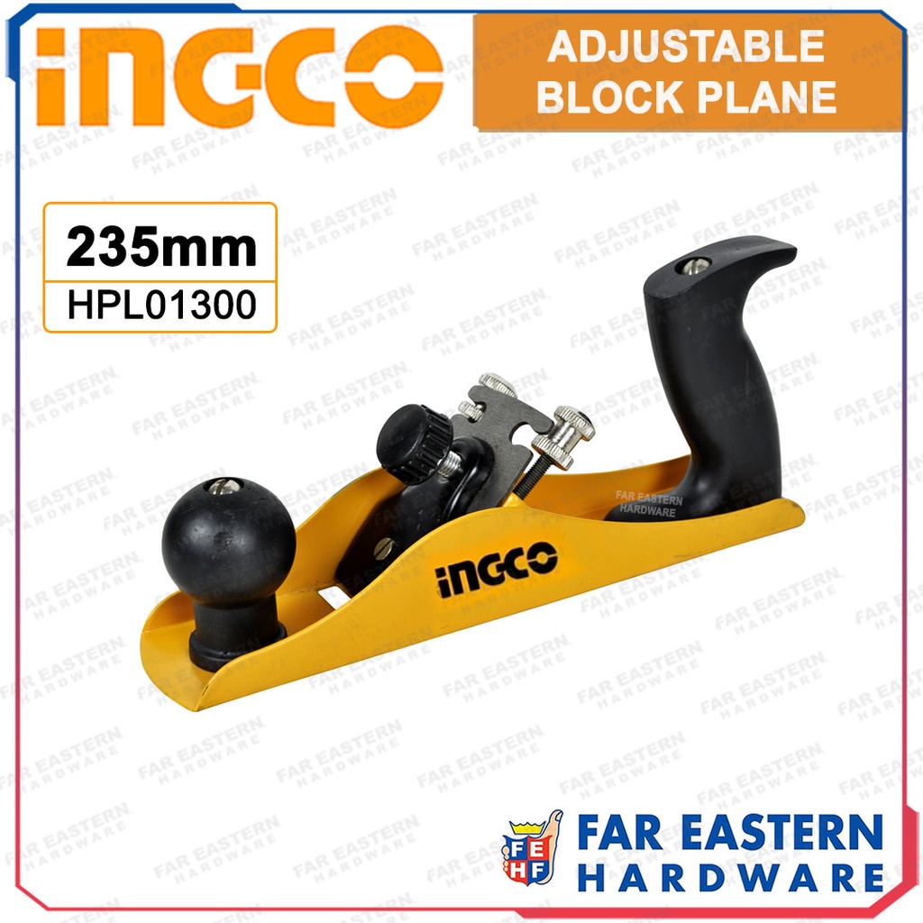 INGCO Smoothing Block Plane Adjustable Planer HPL01300 INHT | Shopee ...