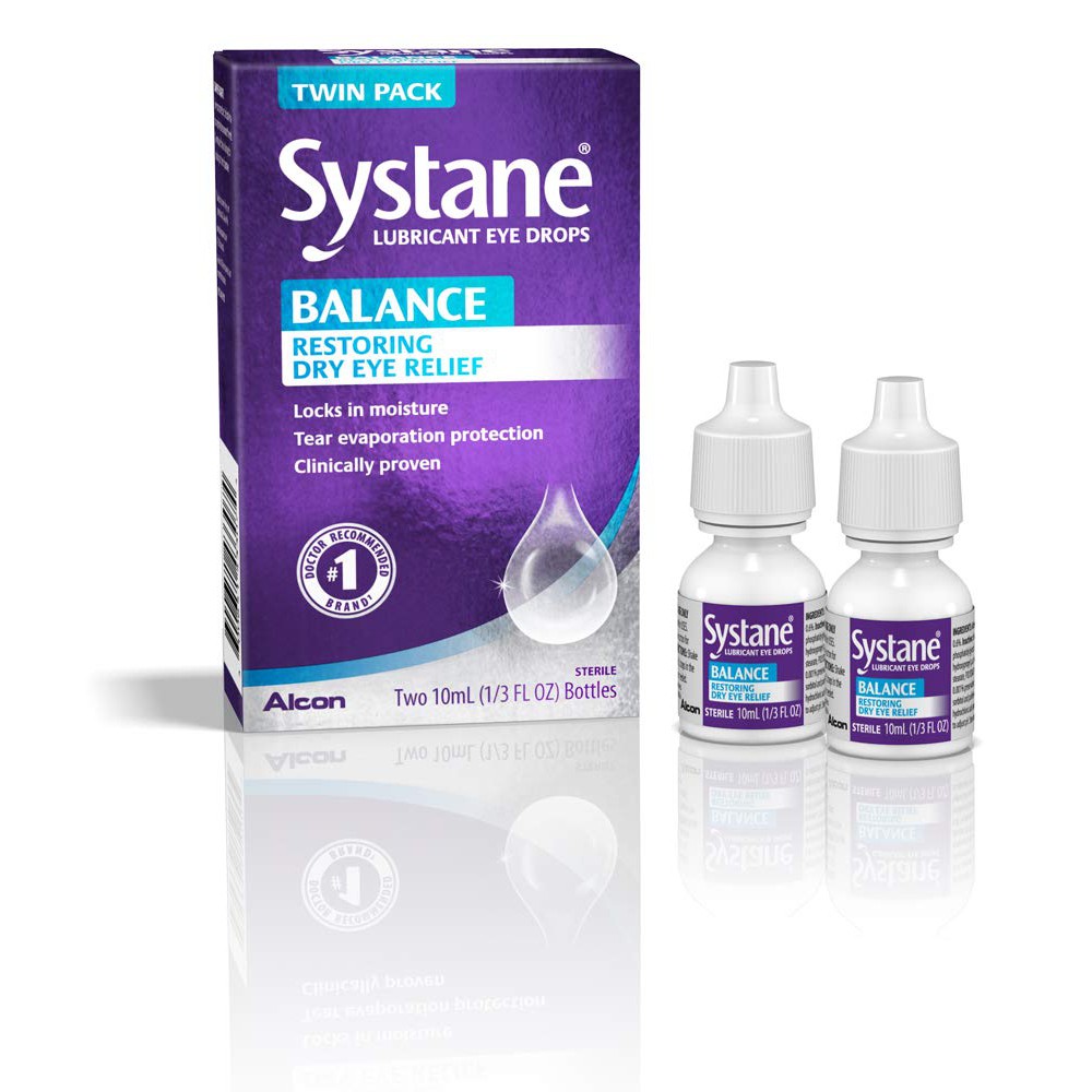 Systane Balance Lubricant Eye Drops, Restoring Dry Eye Relief, Two 10ml ...