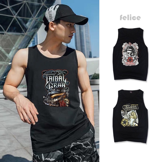 TRIBAL black sando for men‘s fashion tank tops（M XL） Shopee Philippines