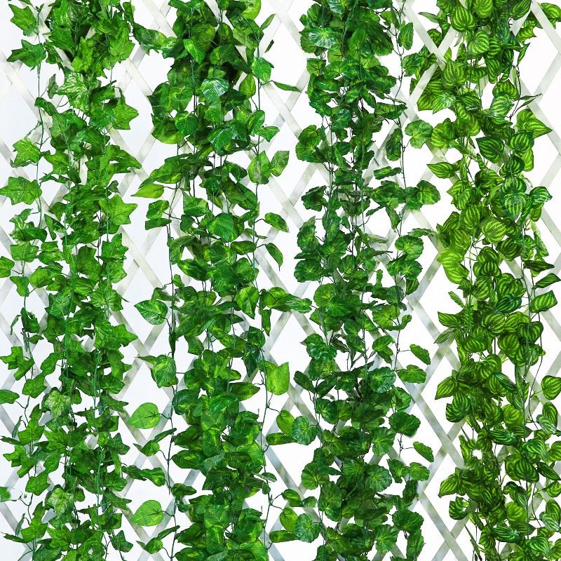 2.2Meter Artificial Green Leaf Garland Plants Vine Fake Home Decor ...