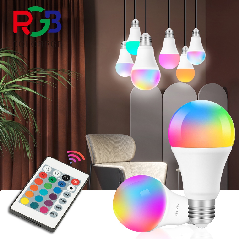 aiopp E27 LED 9W 12W 15W 16 Color Changing RGB Magic LED Bulb 3W 5W 15W ...