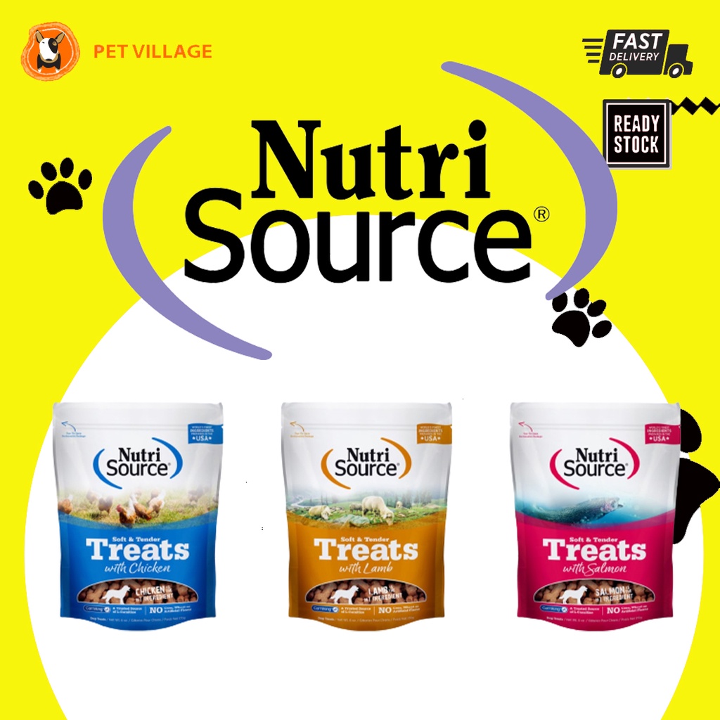 NUTRI SOURCE Soft & Tender Healthy Dog Treats Chicken/Lamb/Salmon 170g