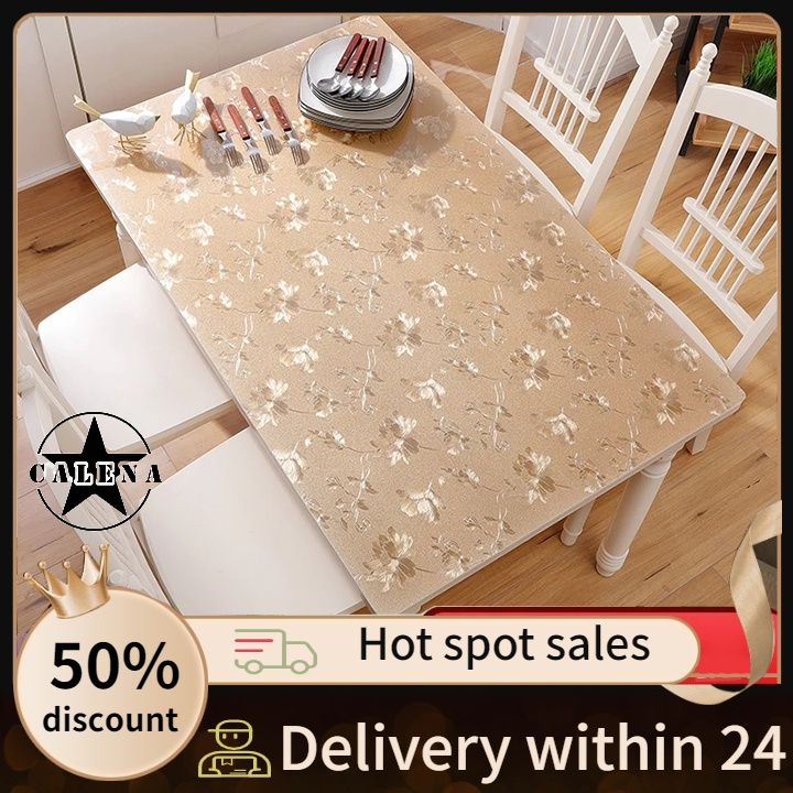1.500mm thick PVC Gold Tablecloth 4 Seats 6 seats 8 seats 10 seats