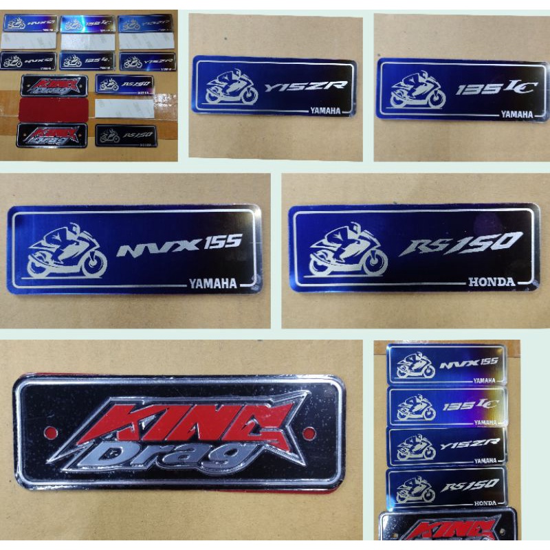 Aluminium Logo Emblem Y15ZR 135LC NVX155 RS150 KING DRAG UNIVERSAL ...
