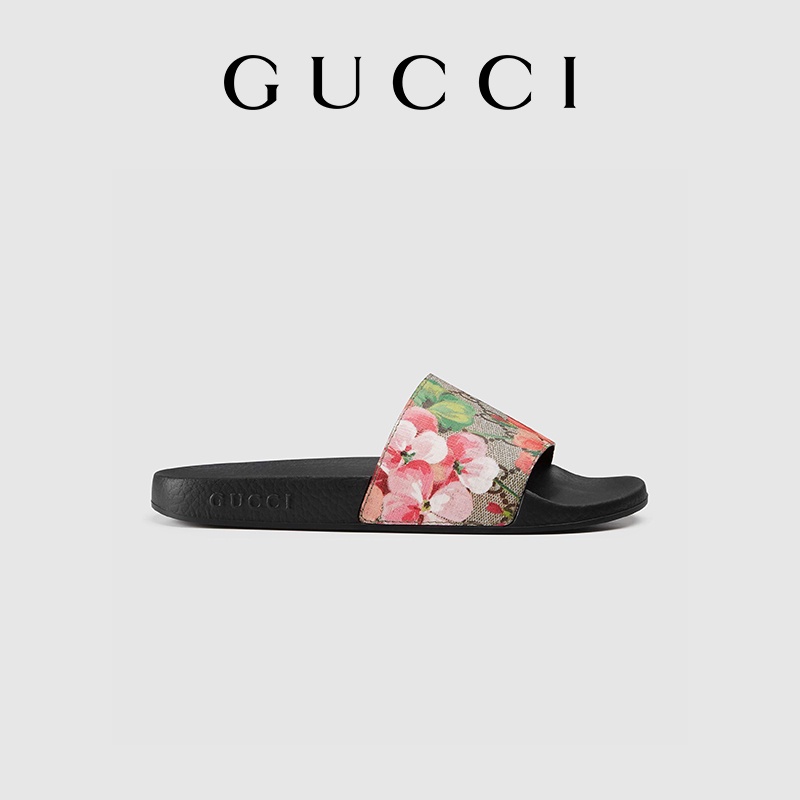 Gucci print online slippers