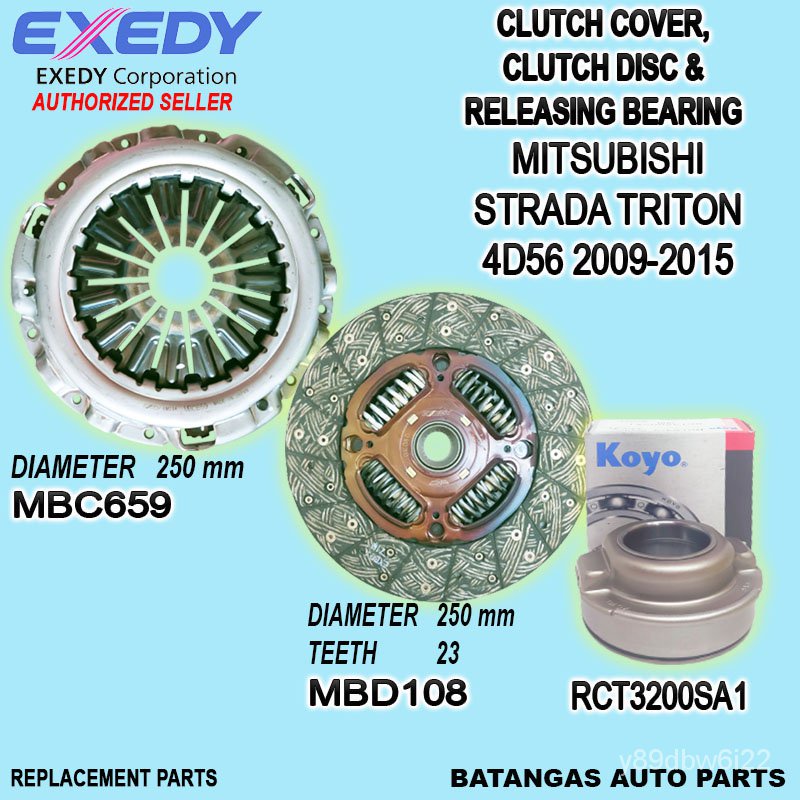 CLUTCH KIT SET (CLUTCH COVER, CLUTCH DISC & RELEASE BEARING) MITSUBISHI