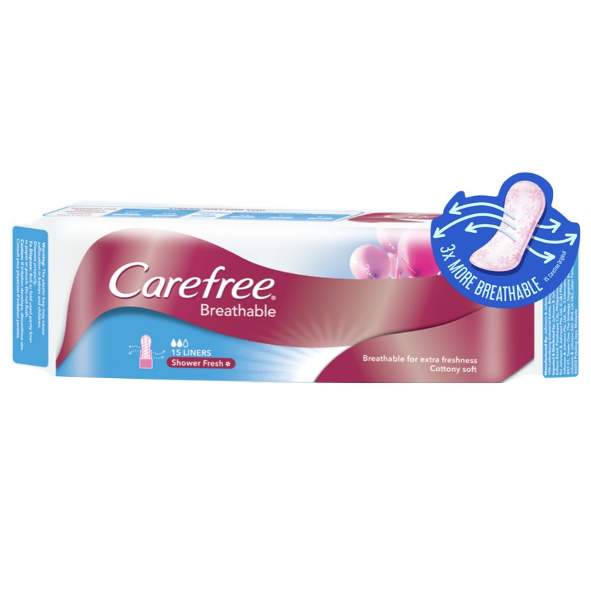 Carefree Acti-Fresh Body Shape Panty Liners, Long, To Go, 42 Count