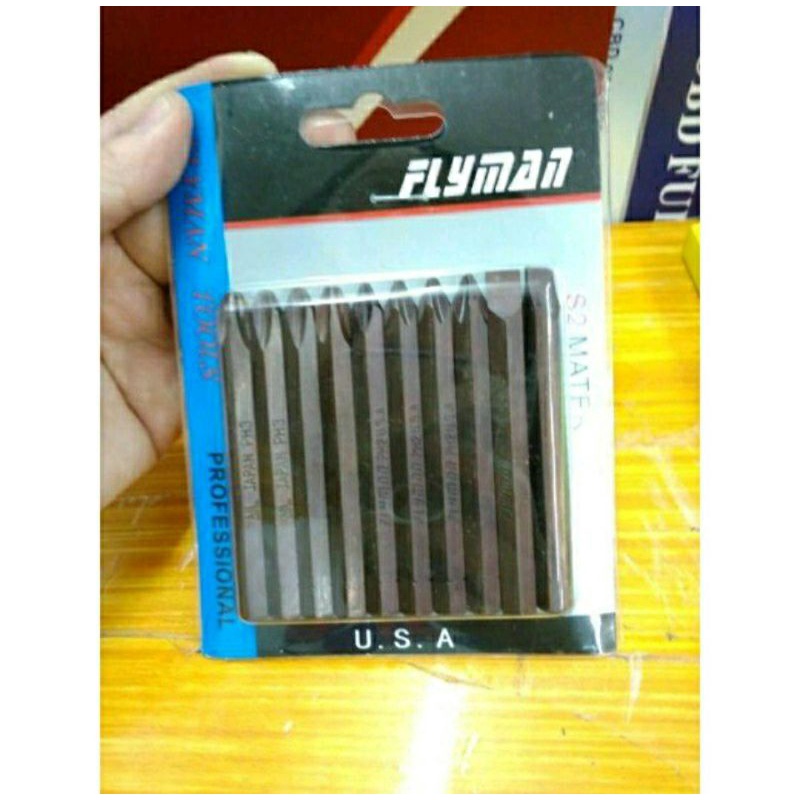 Original Flyman USA IMPACT SCREW BITS SET (10pcs) Magnetic & Heavy Duty ...