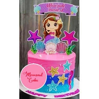 39 PCS Mermaid Cake Topper Glitter Mermaid Theme Thailand