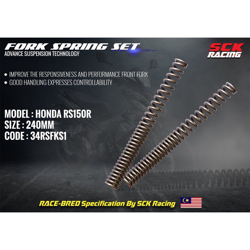 SCK RACING RS150/RSX150 RSX 150 NMAX155 FRONT FORK SPRING SET ( 240MM ...